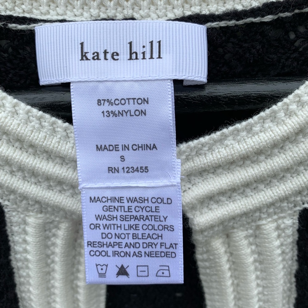 KATE HILL Cardigan Black/Cream Size Small - Picture 8 of 13